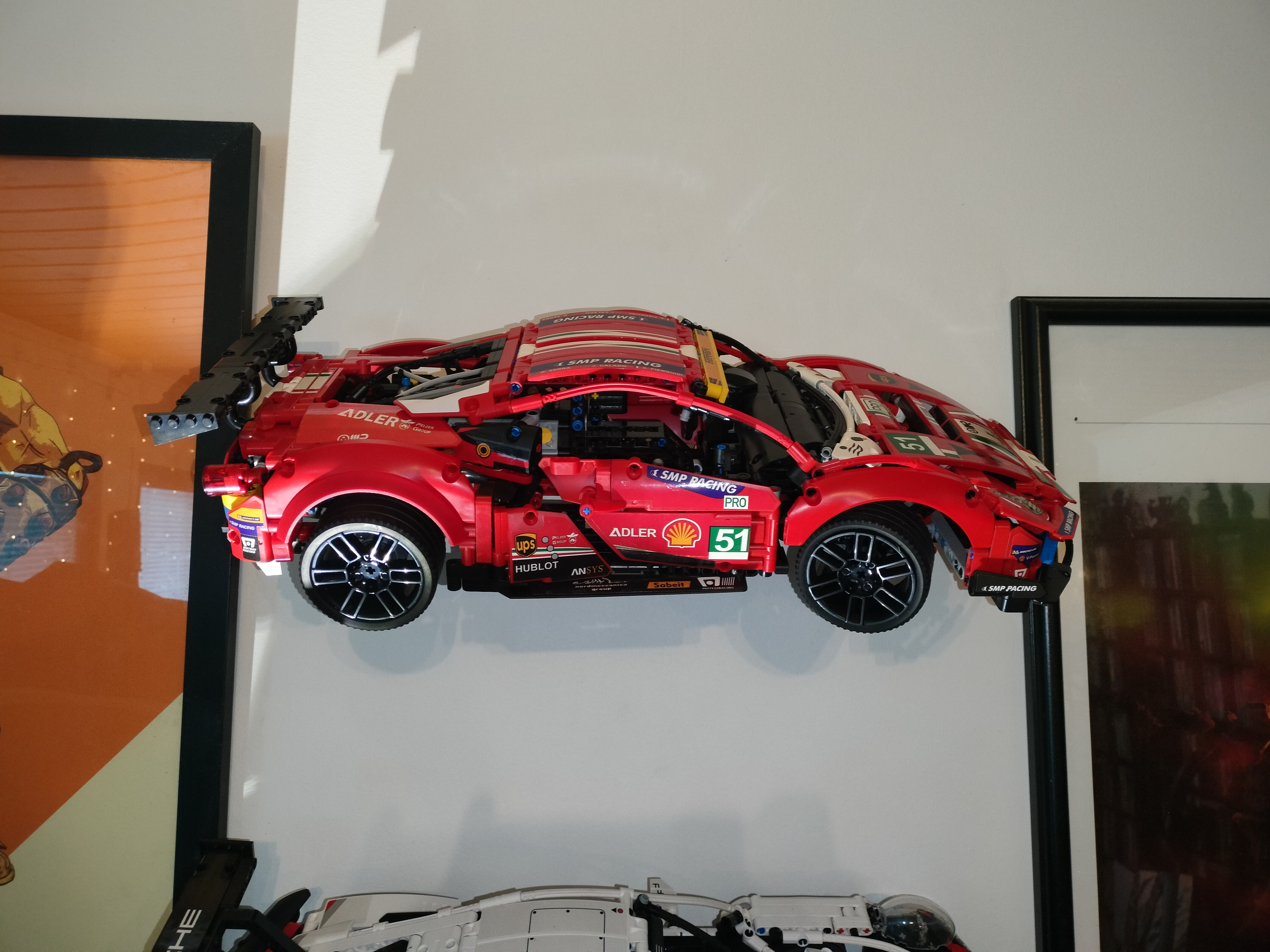 Angled wall mount for Lego 42125 Ferrari 488 GTE “AF Corse #51”