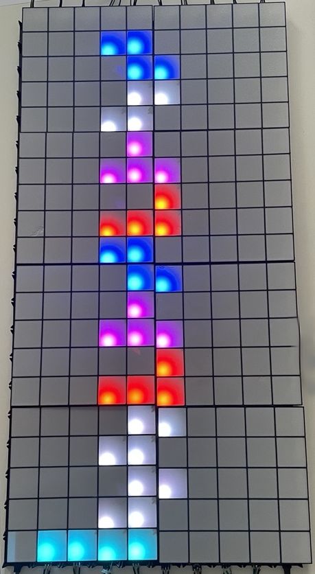 Modular Tetris Pixel Grid – 33mm Squares for 30LED/m Neopixel + ESP32-C3 BLE