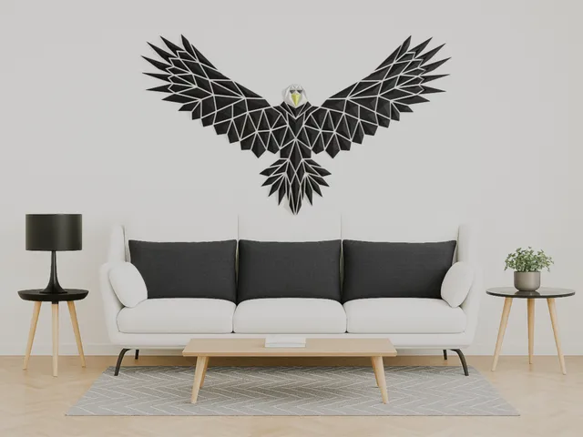 Geometric eagle wall art