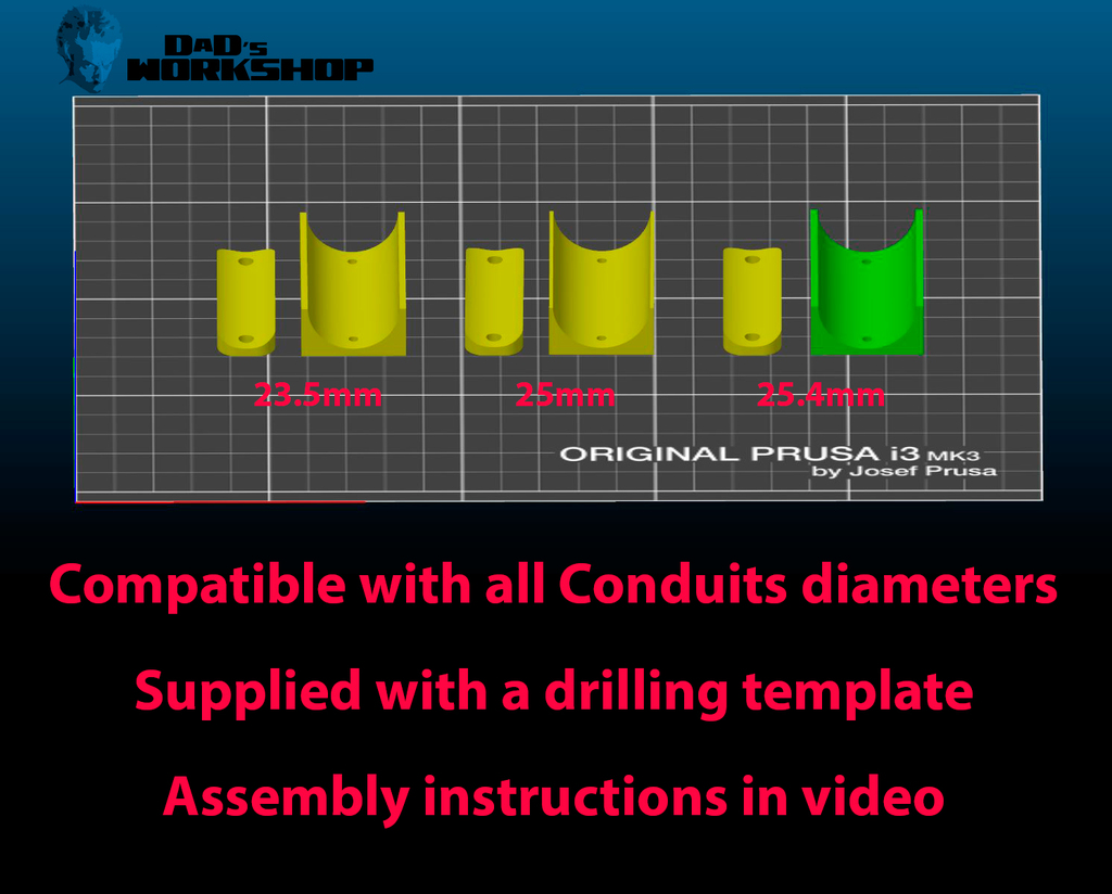 MPCNC - Universal  Bracket for Long conduit — miniatura 10