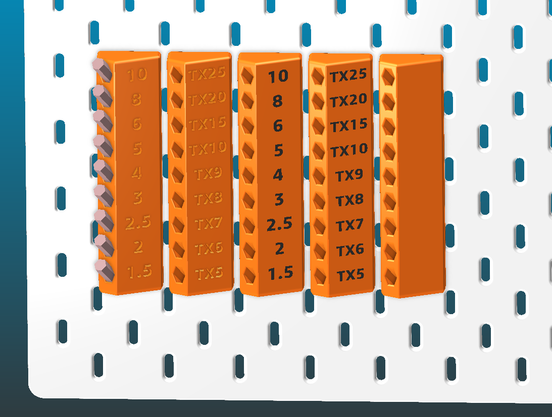 Skadis Bits holder, detachable (T-Clip System)