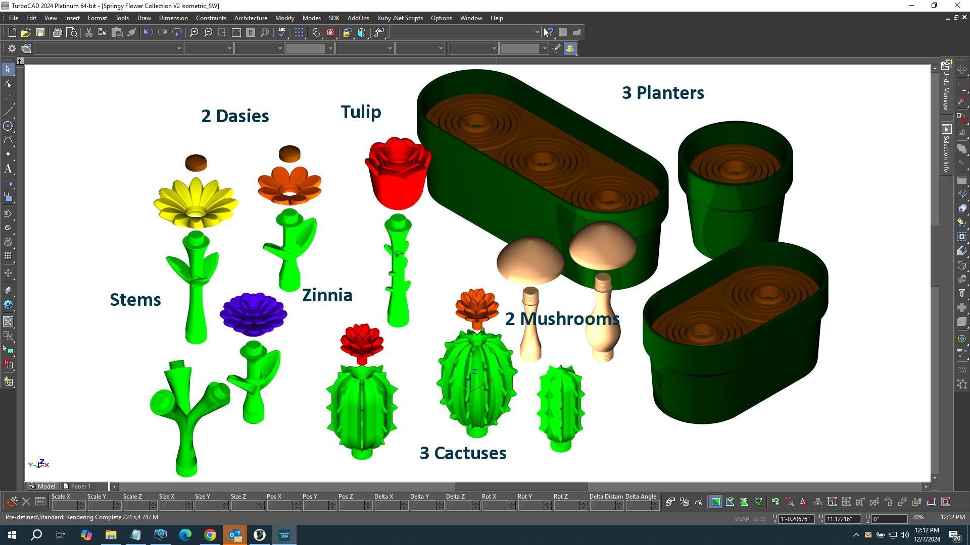 Miniatura 3 do modelo 3D Springy Flower Collection Update