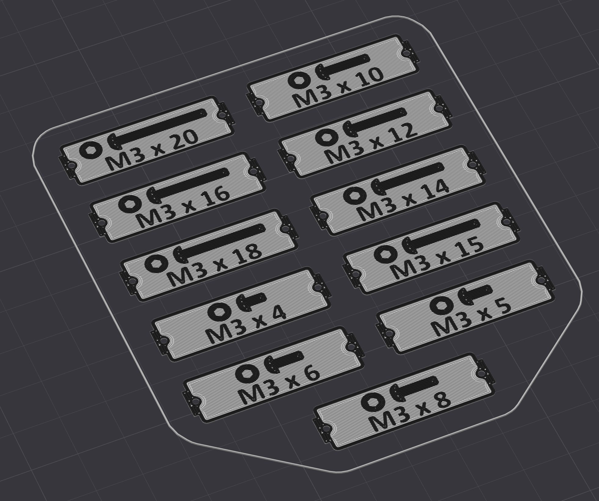 ISO 7380 Hex Socket Button Screw Gridfinity Printable Label