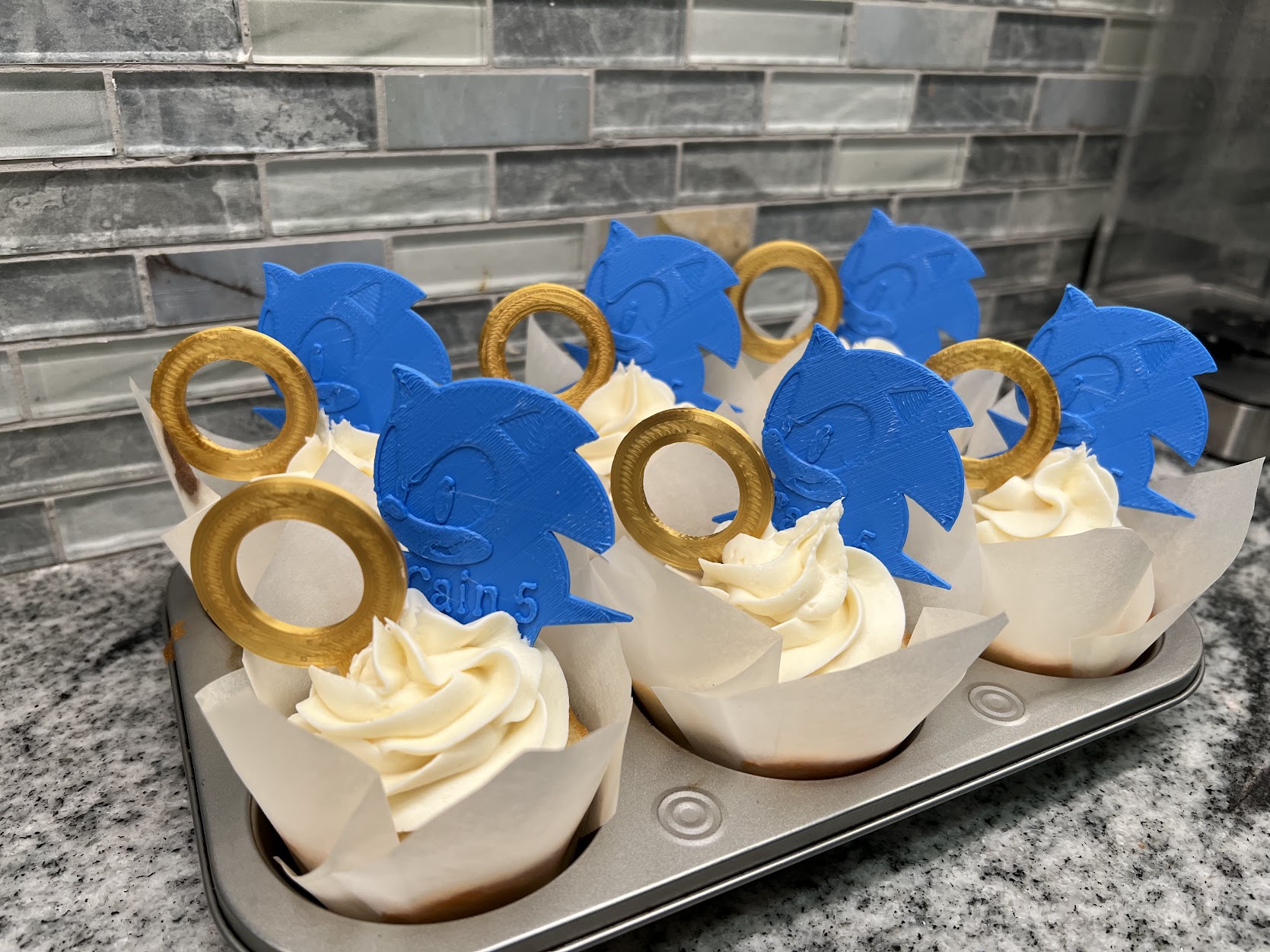 Sonic Ring Cupcake Topper