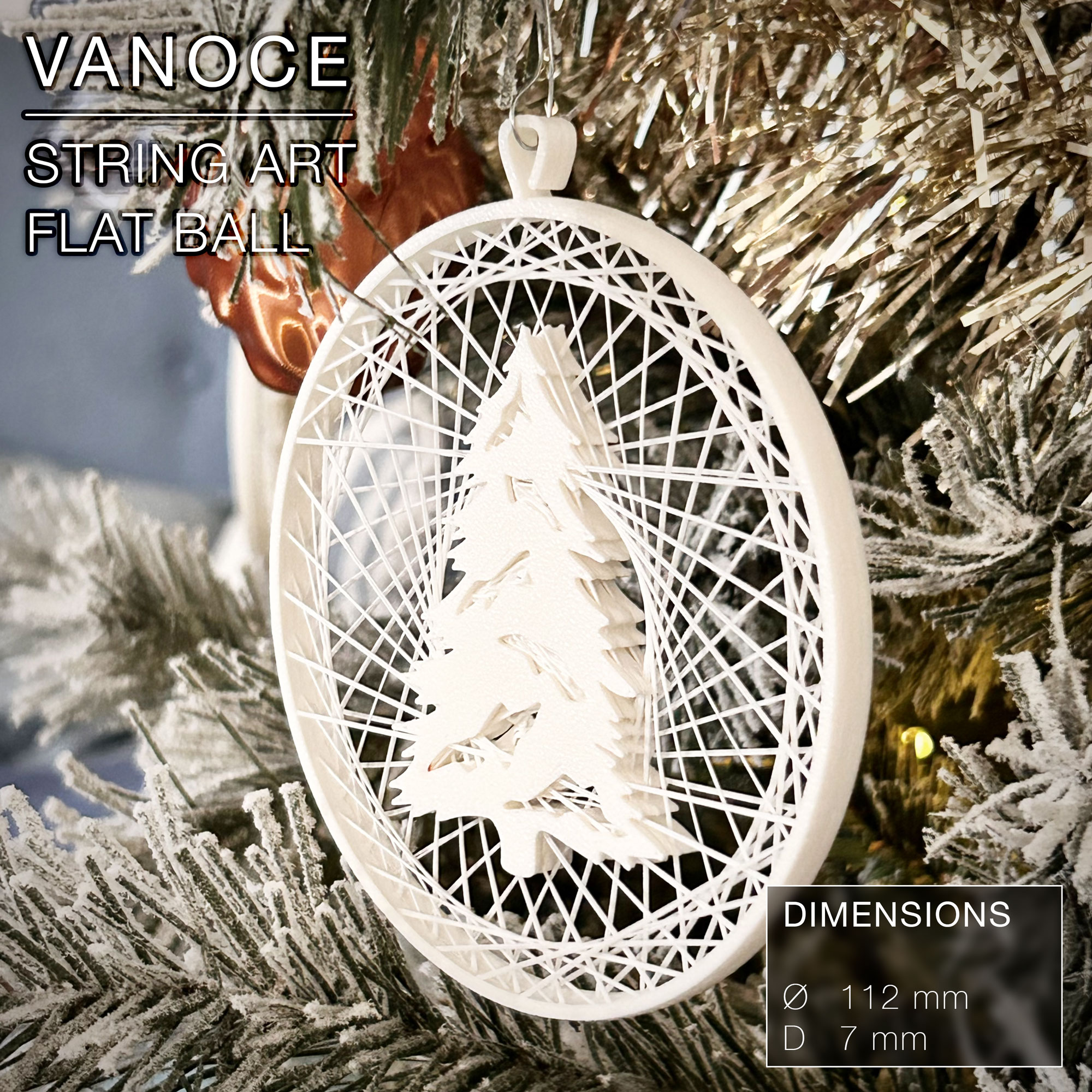 VANOCE | String Art Flat Ball, Christmas Tree