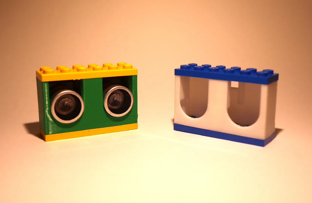 Lego-compatible Brikkitron enclosure for HC-SR04 distance sensor by ...