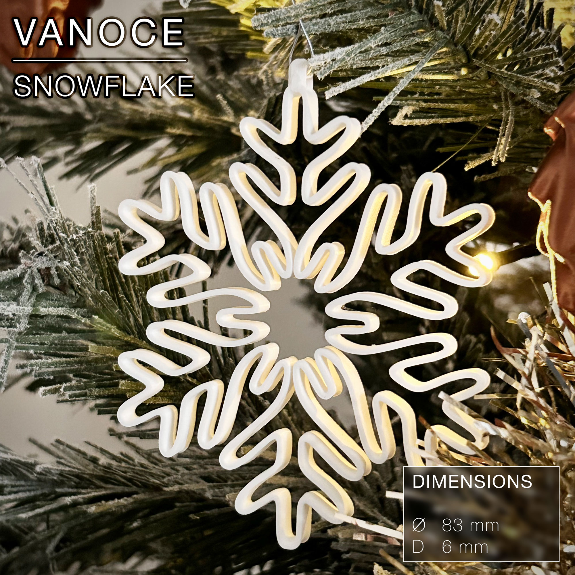 VANOCE | Hanging Snowflake, Christmas Tree