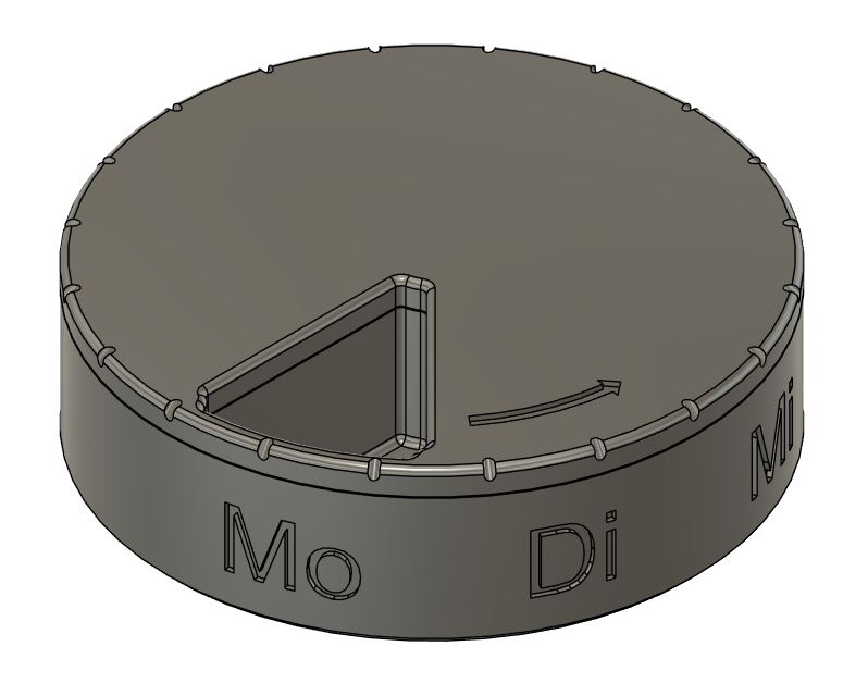 Tablettenbox 90x26mm wöchentlich / Pill Box weekly