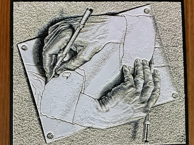 HueForge Drawing Hands by M.C.Escher