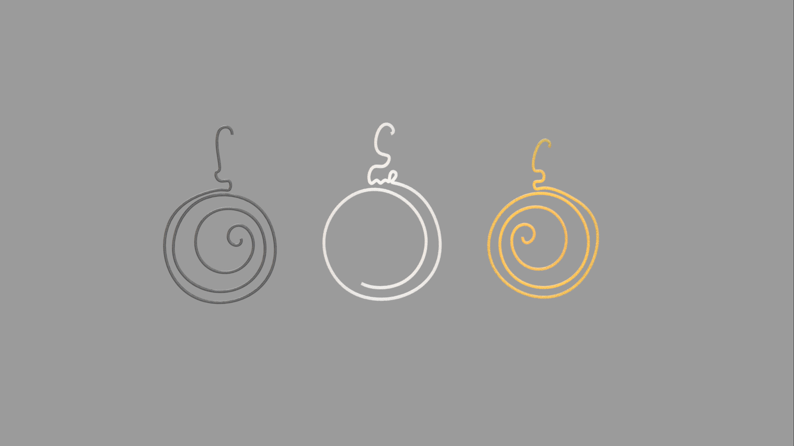 One Line Art Christmas Ornaments