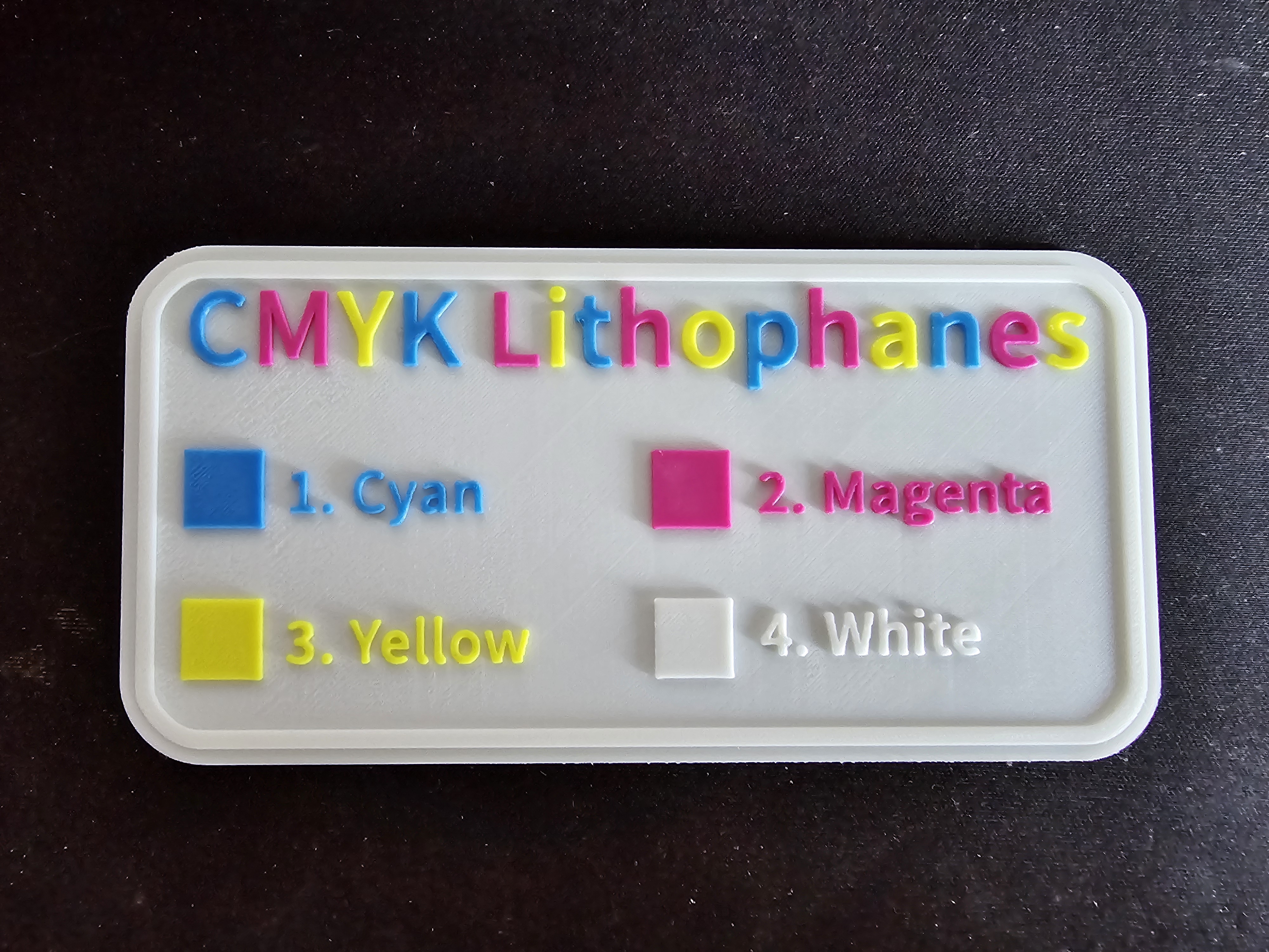 CYMK Lithophane colour sign