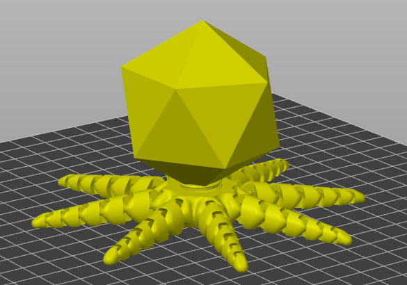 Articulated Bacteriophage with screw