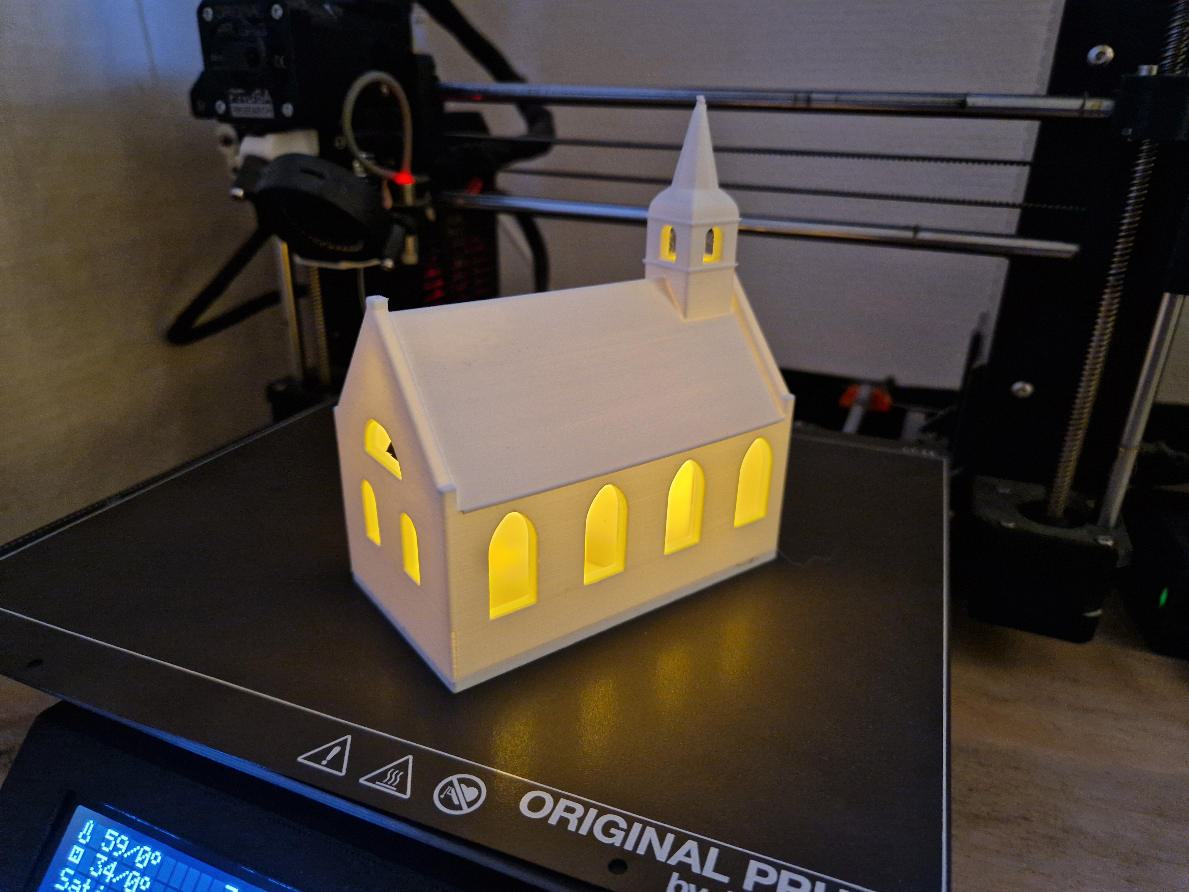 Christmas village church light