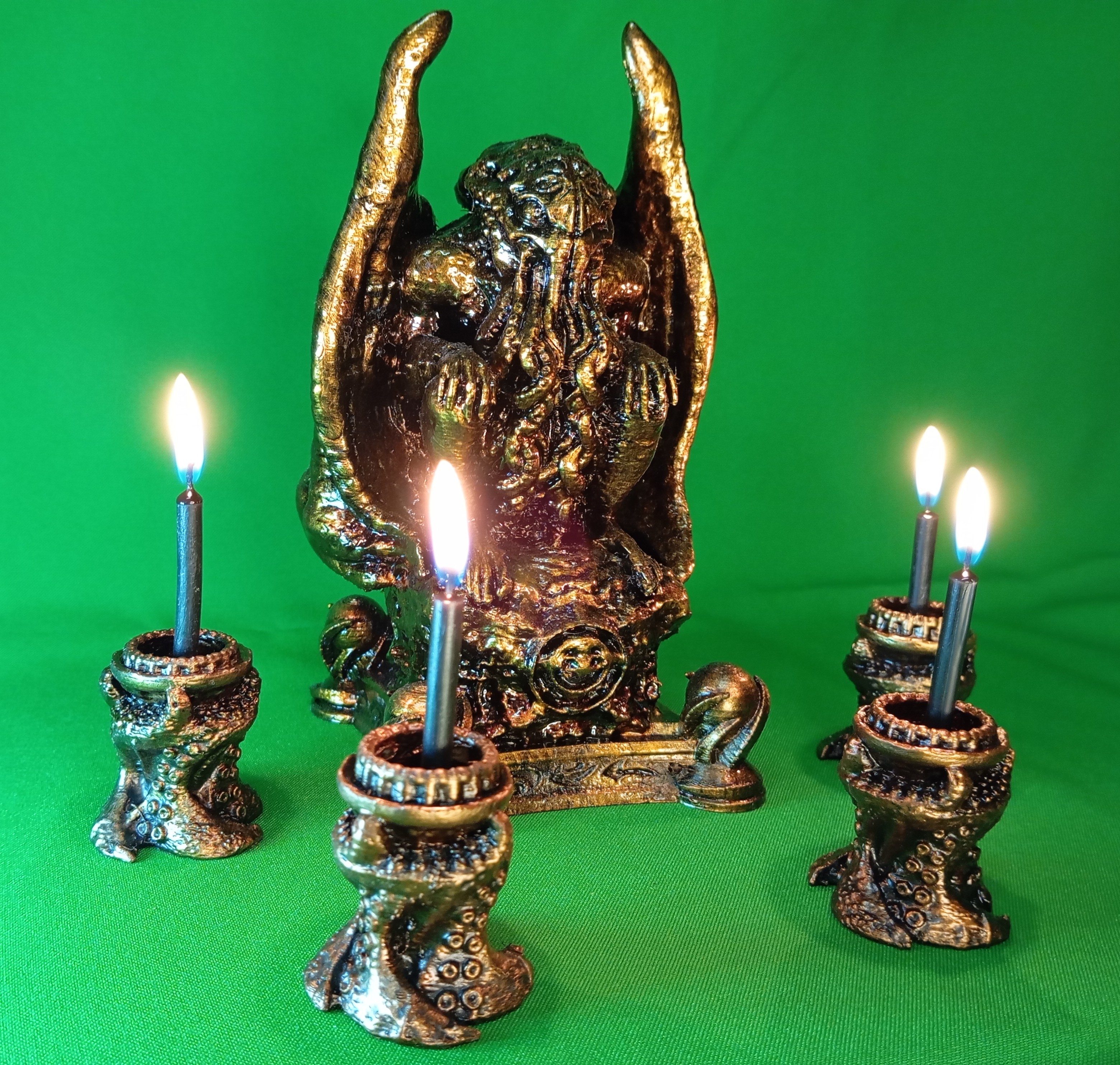 Cthulhu candlestick made of tentacles.
