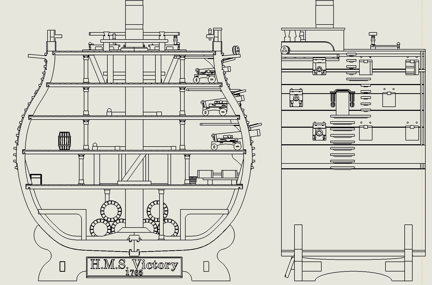 Miniatura 7 do modelo 3D HMS Victory Cross Section