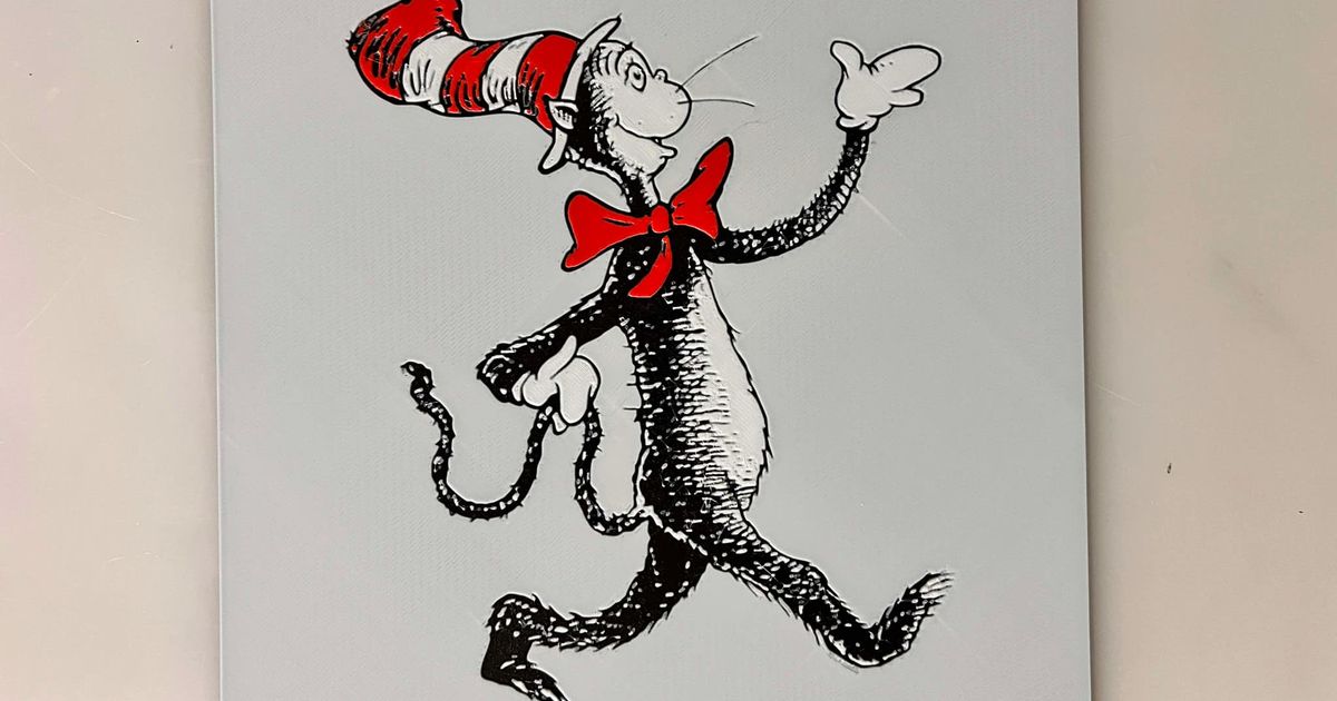 Dr. Seuss The Cat in the Hat Strolling HueForge by 3djd | Download free ...