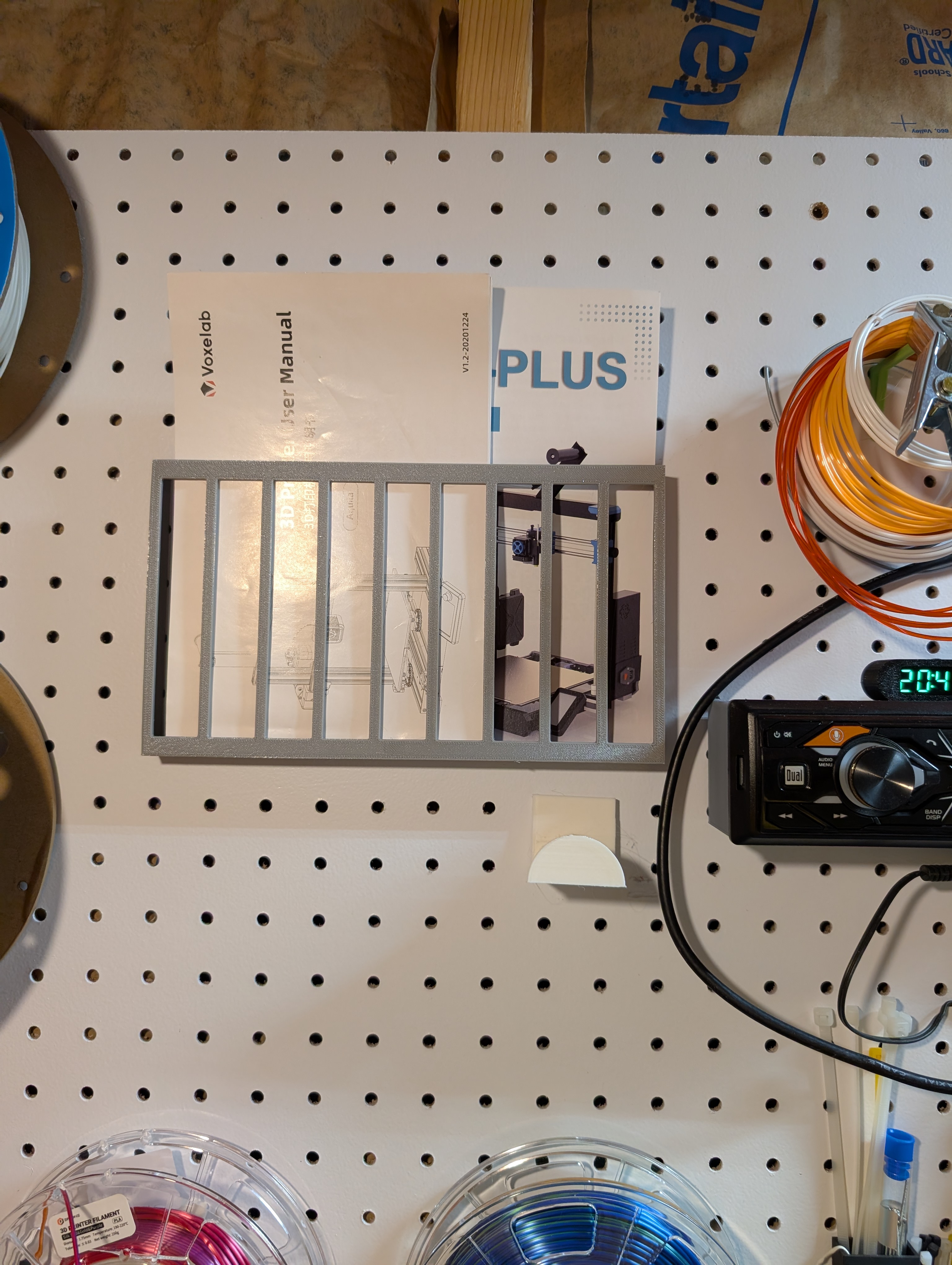 Pegboard Wall document rack or paper holder