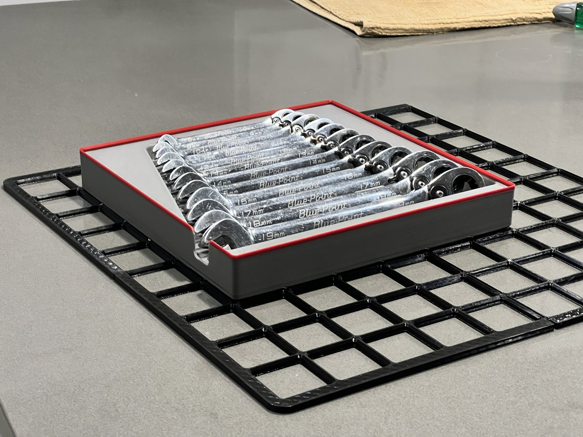 Gridfinity Blue-Point Combination Wrench Tray