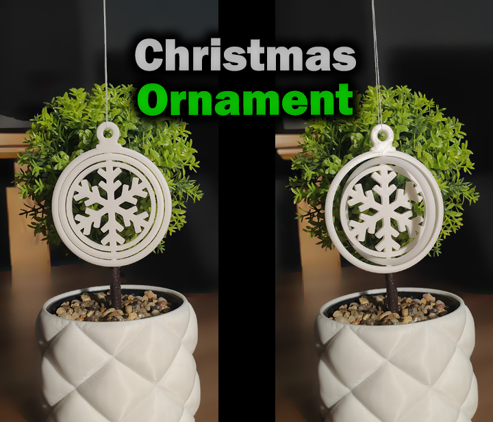 Spinning Christmas Ornament (Snowflake cutout)