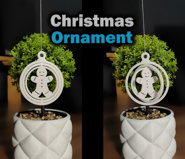 Spinning Christmas Ornament (Gingerbread cutout)