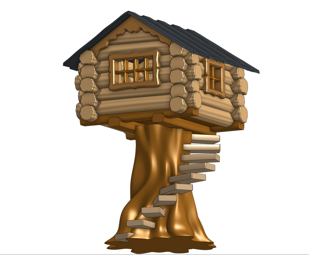 Miniatura 2 do modelo 3D Log Tree House
