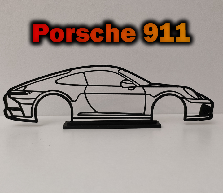 Porsche 911 Car Outline Wall Art