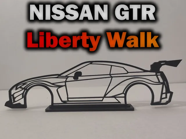 NISSAN GTR Liberty Walk * Car Outline \ WallArt
