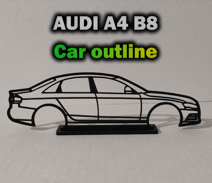 AUDI A4 B8 Car Outline \ WallArt
