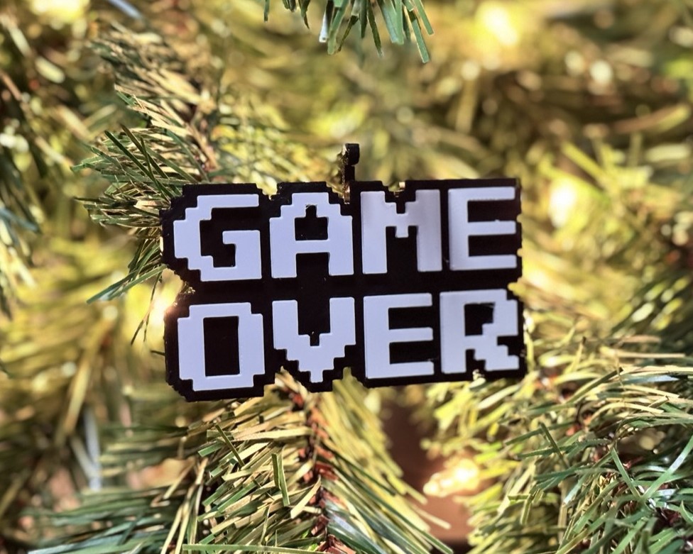 8-Bit Game Over - Christmas Ornament (Hot-Swap, Multi-Color) 3D model thumbnail