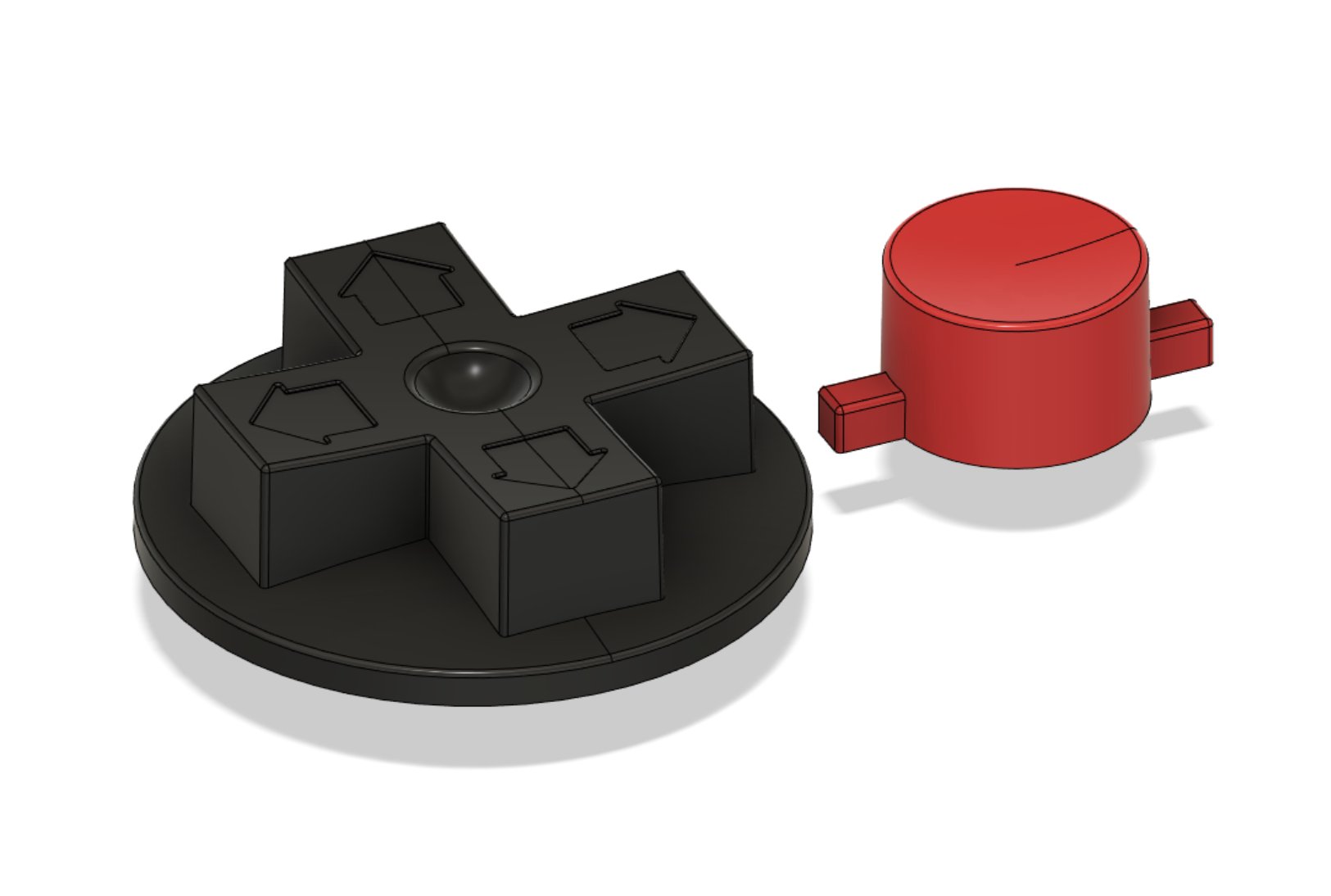 Miniatura 2 do modelo 3D NES Controller Buttons (A/B + D-Pad)