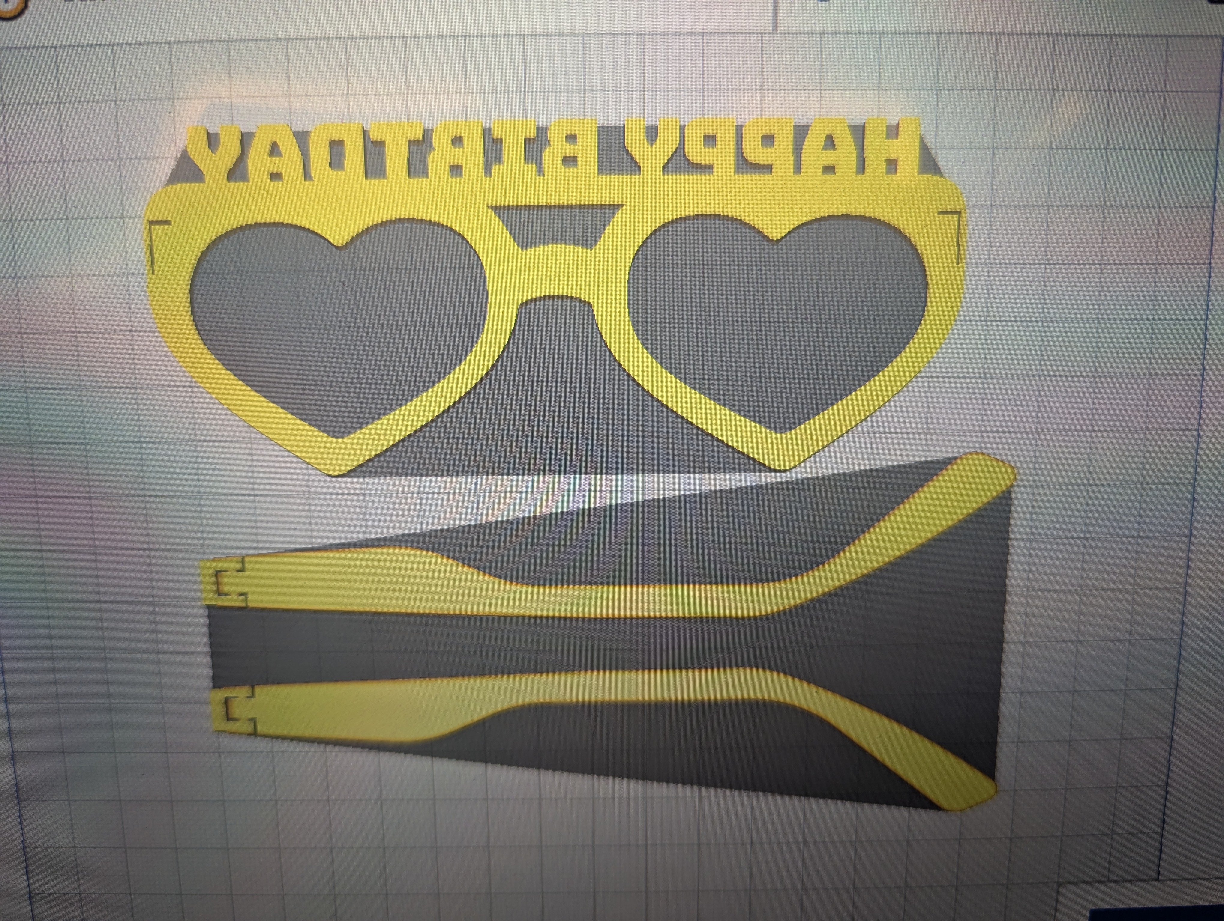 Happy Birtday Heart Shaped Party Glasses