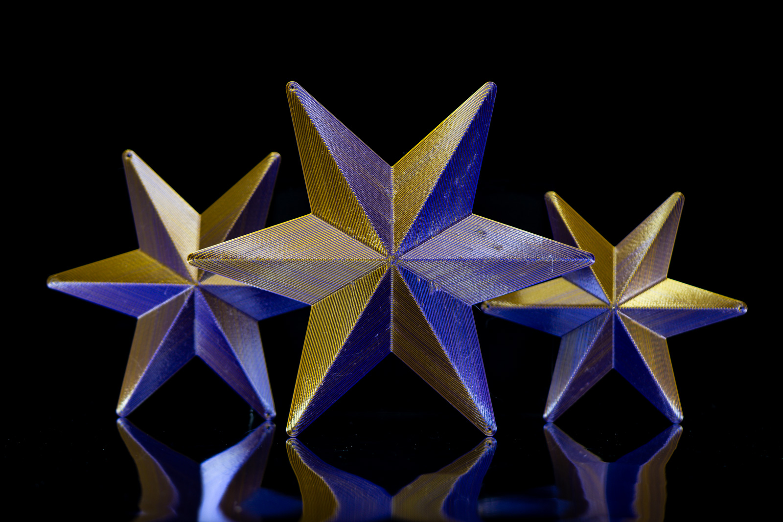 Decorative Six-Pointed Stars with Raised Geometric Profile