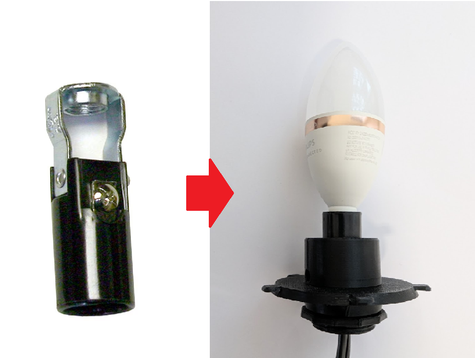 E12 (Candelabra) 28mm light bulb socket adapter