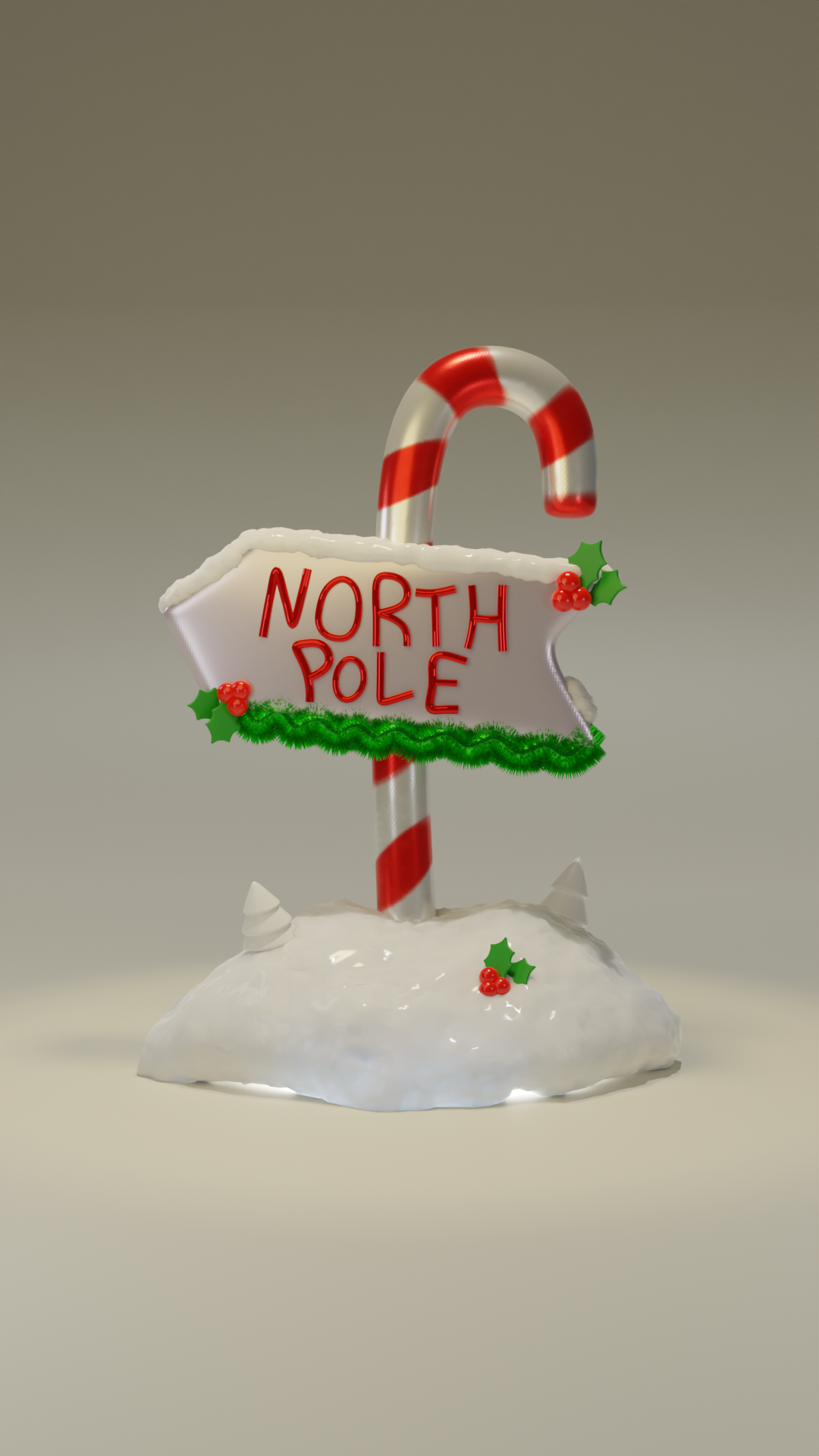 CHRISTMAS POST NORTH POLE/ CARTEL NAVIDAD POLO NORTE
