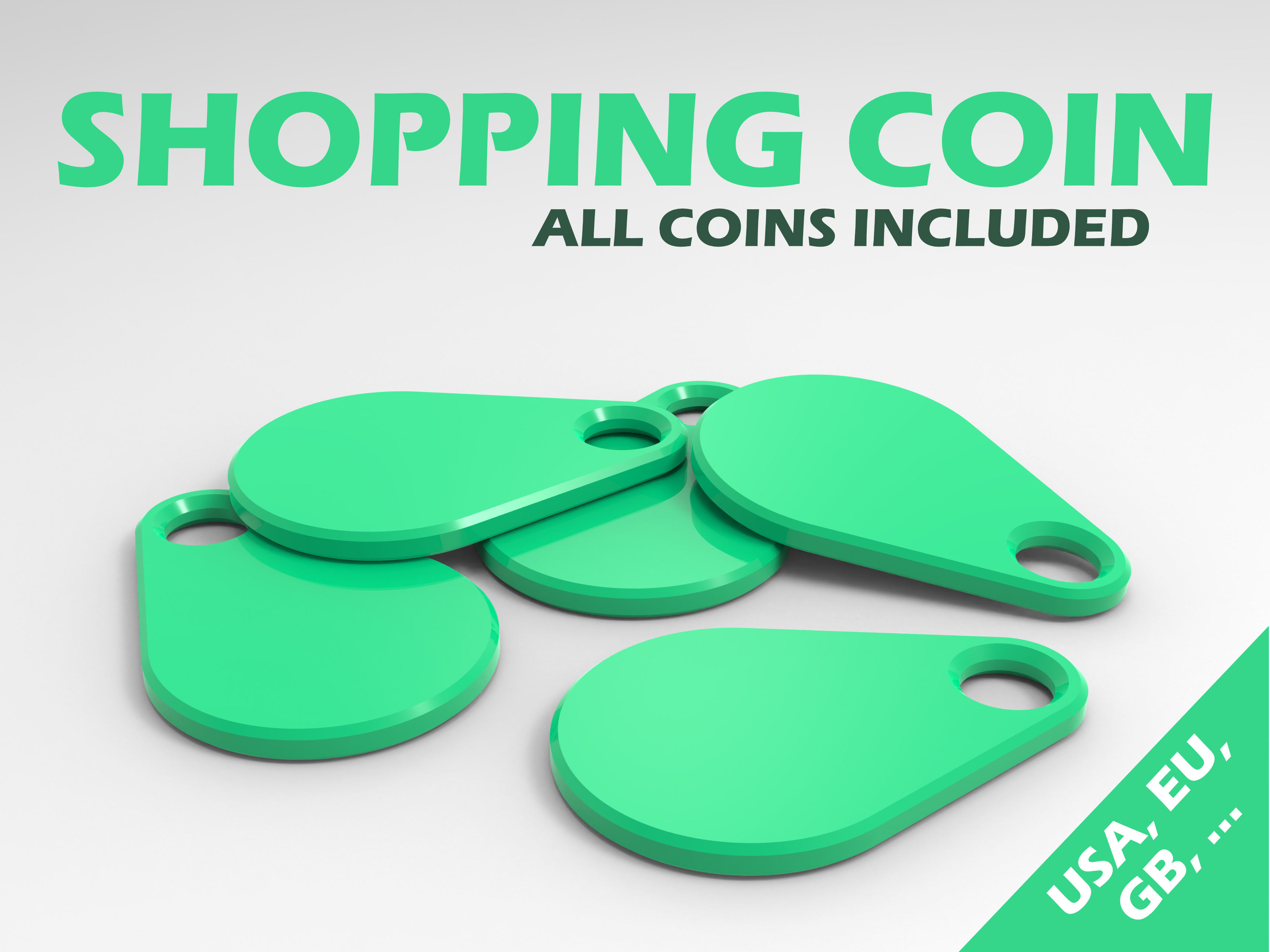 SHOPPING CART COIN - All Currency Units Included 3D model thumbnail