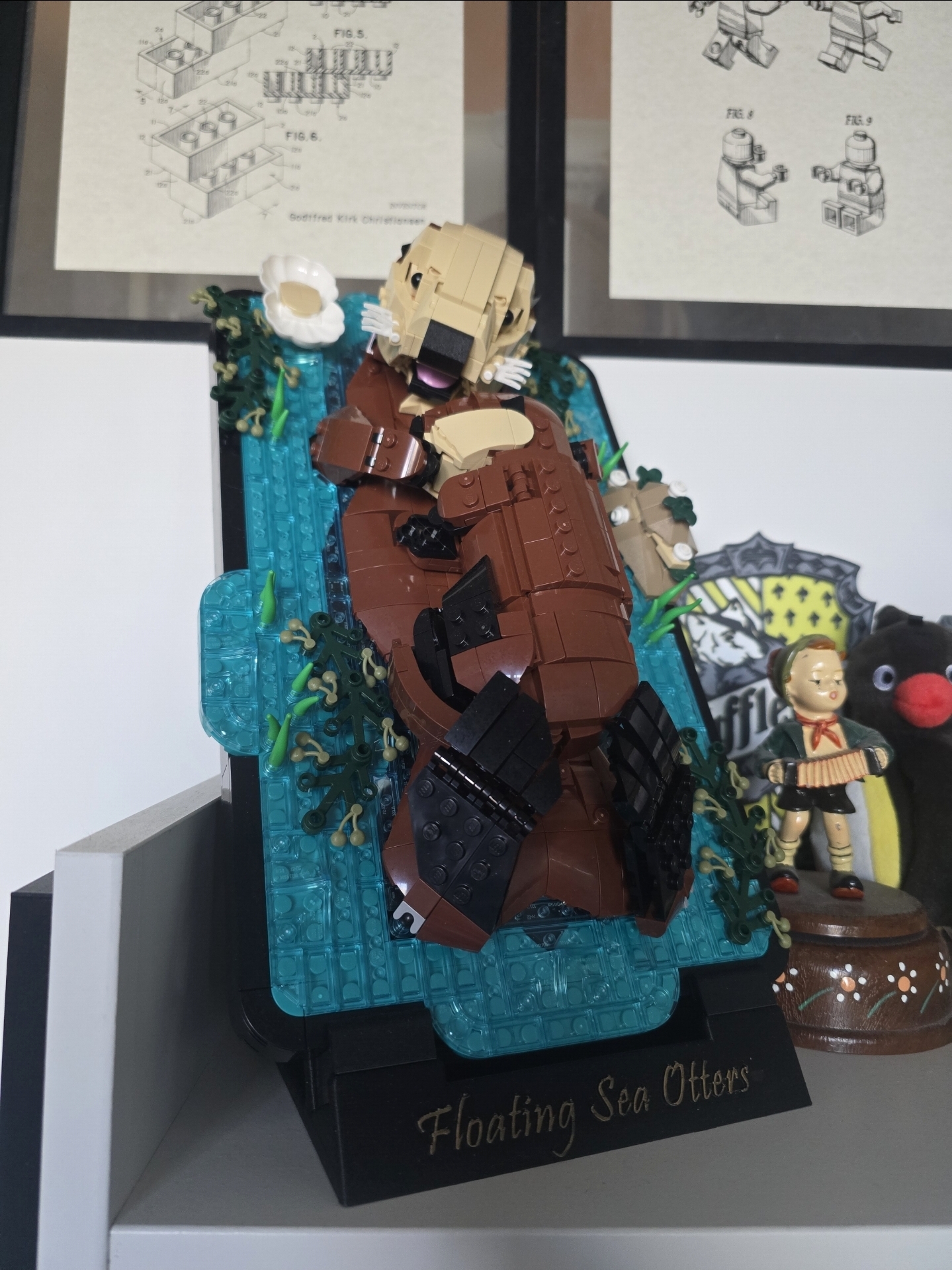 Lego floating sea otters stand