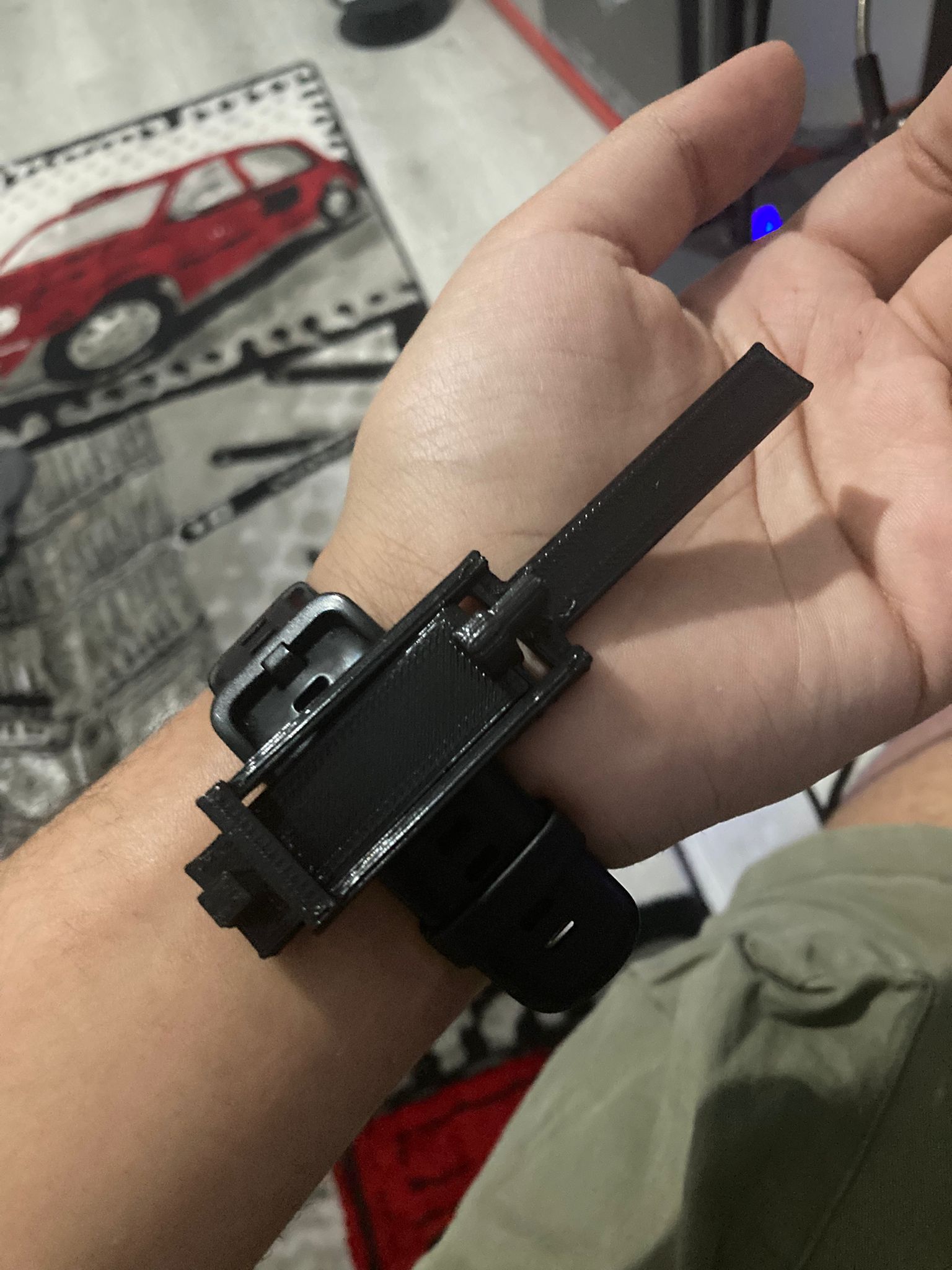 Print in place rubberband web shooter