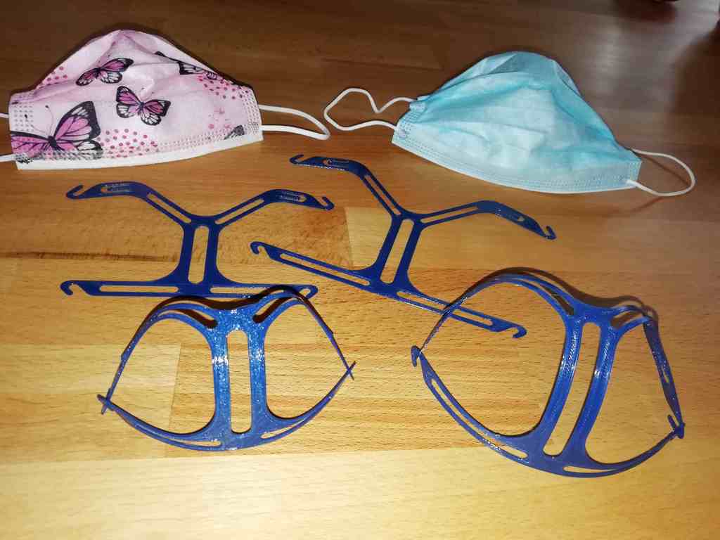 Covid 19 mask breather: Remix, full flat 3D print or laser cut