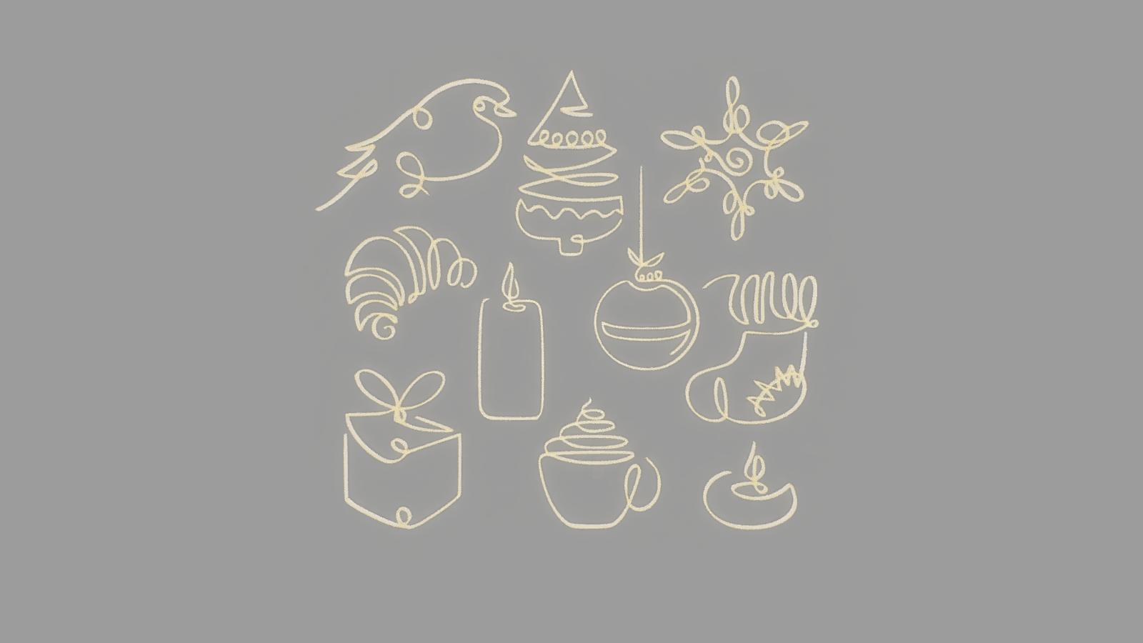One Line Art Christmas Decorations