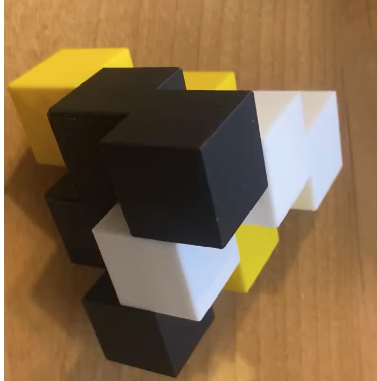 3 pieces Cube Pyramid puzzle