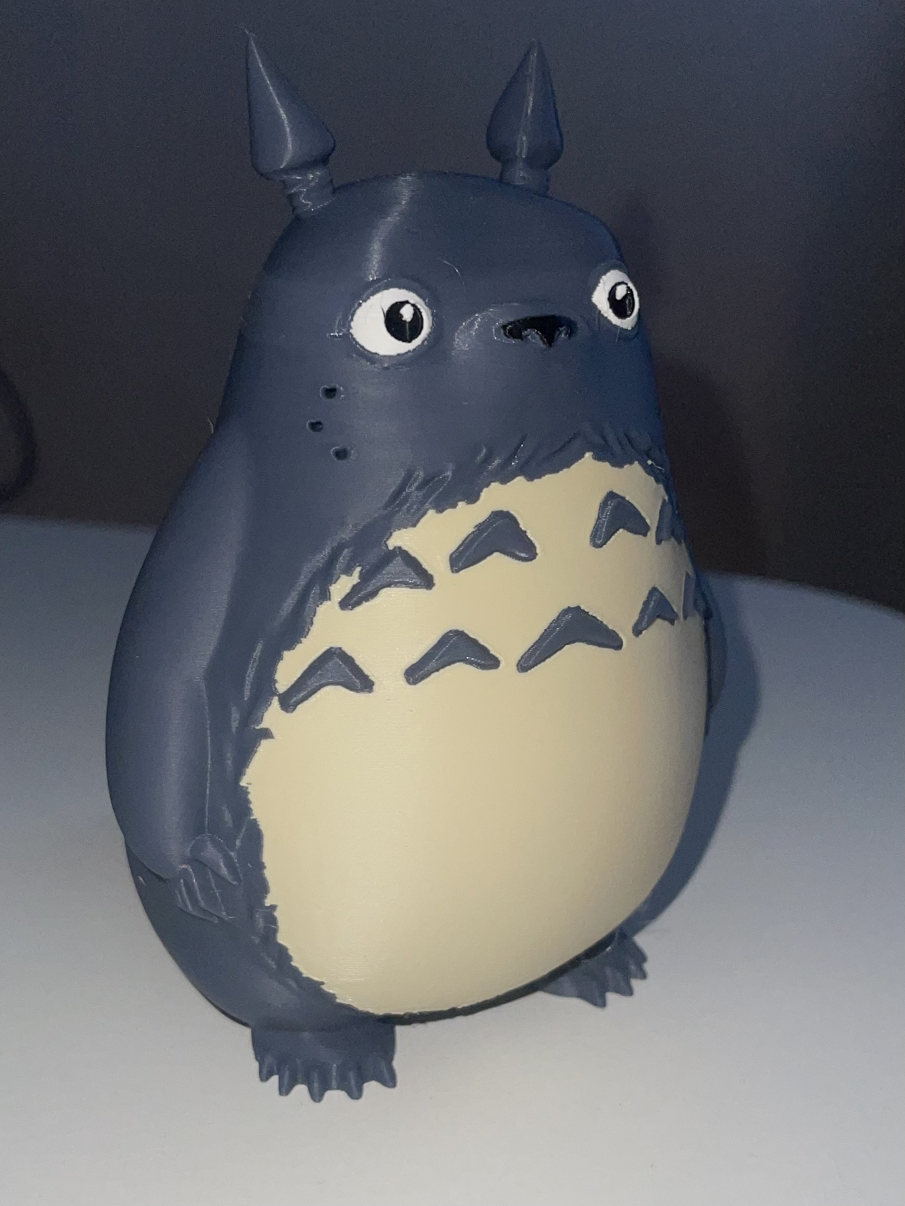 Painted Totoro planter with grassy coaster