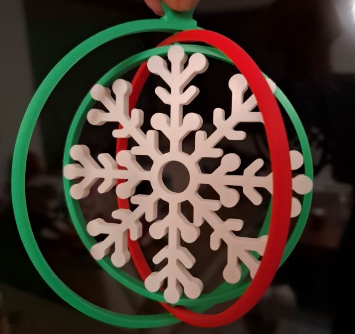 Snowflake Christmas Rotating Ornament