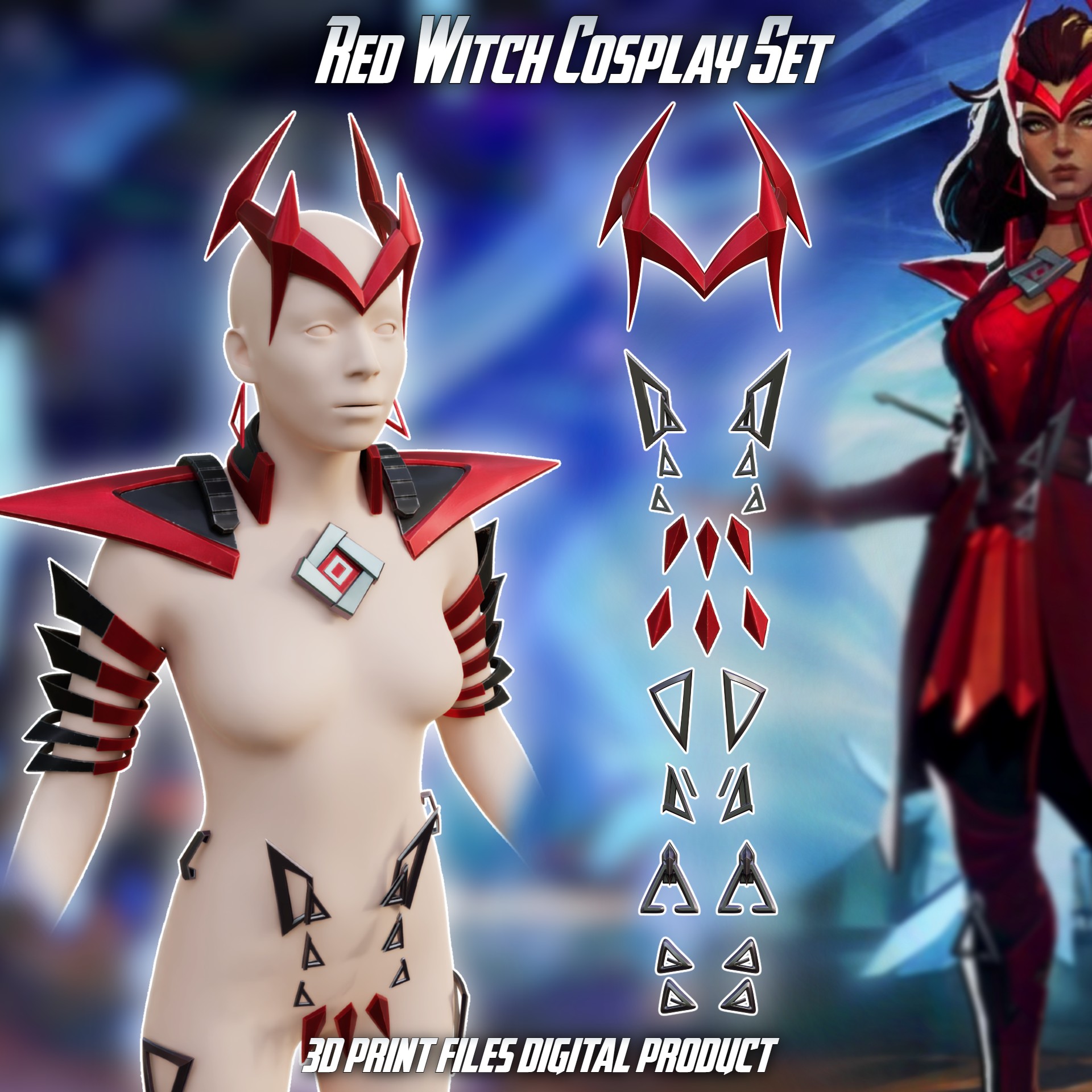 Red Witch Accessories Cosplay Set Marvel Rivals