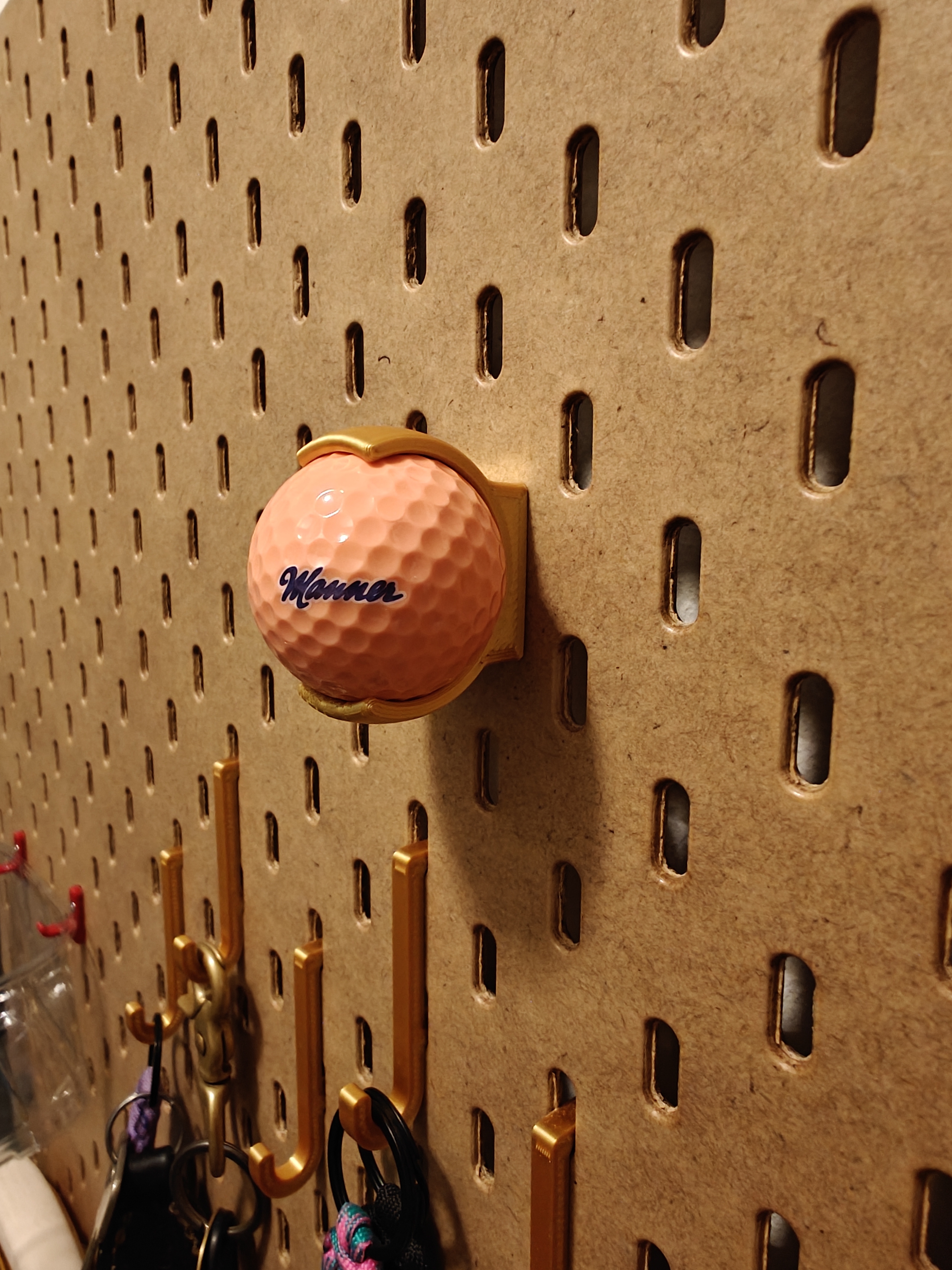 Skadis Golf Ball Mount (M3 T-Nut) 3D model thumbnail