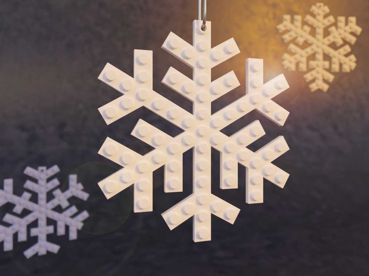 Snow Flakes (LEGO compatible) 3D model thumbnail