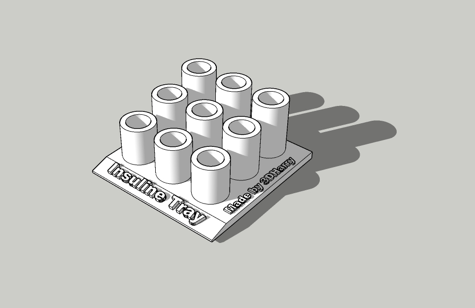 Insuline tray for 12mm cassette bottles