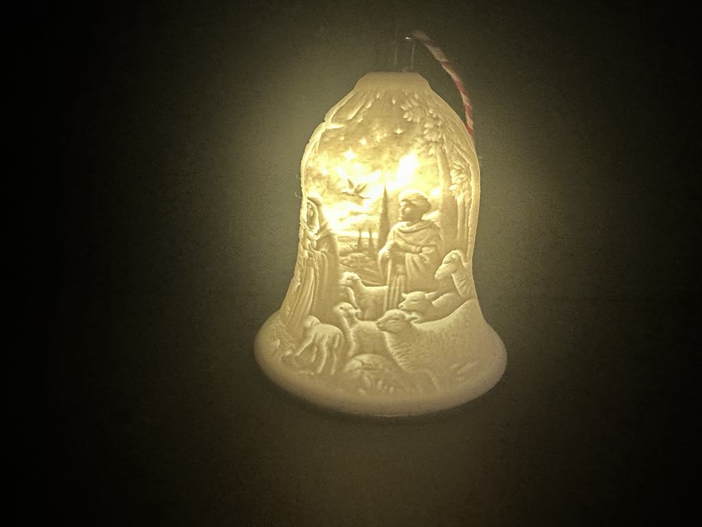 Nativity Lithophane Bell Ornament