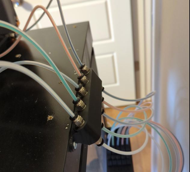 Angled M10 Bowden Tube Connector for Enclosures