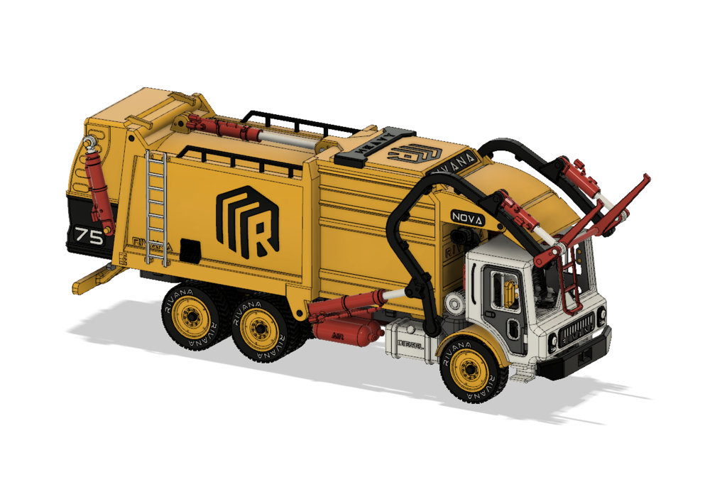 Yellow Front Loading Garbage Truck (Basic) — miniatura 4