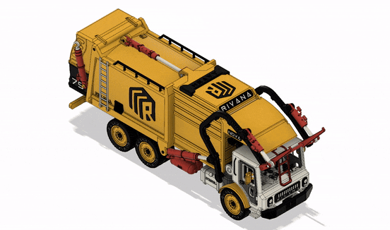 Yellow Front Loading Garbage Truck (Basic) — miniatura 5
